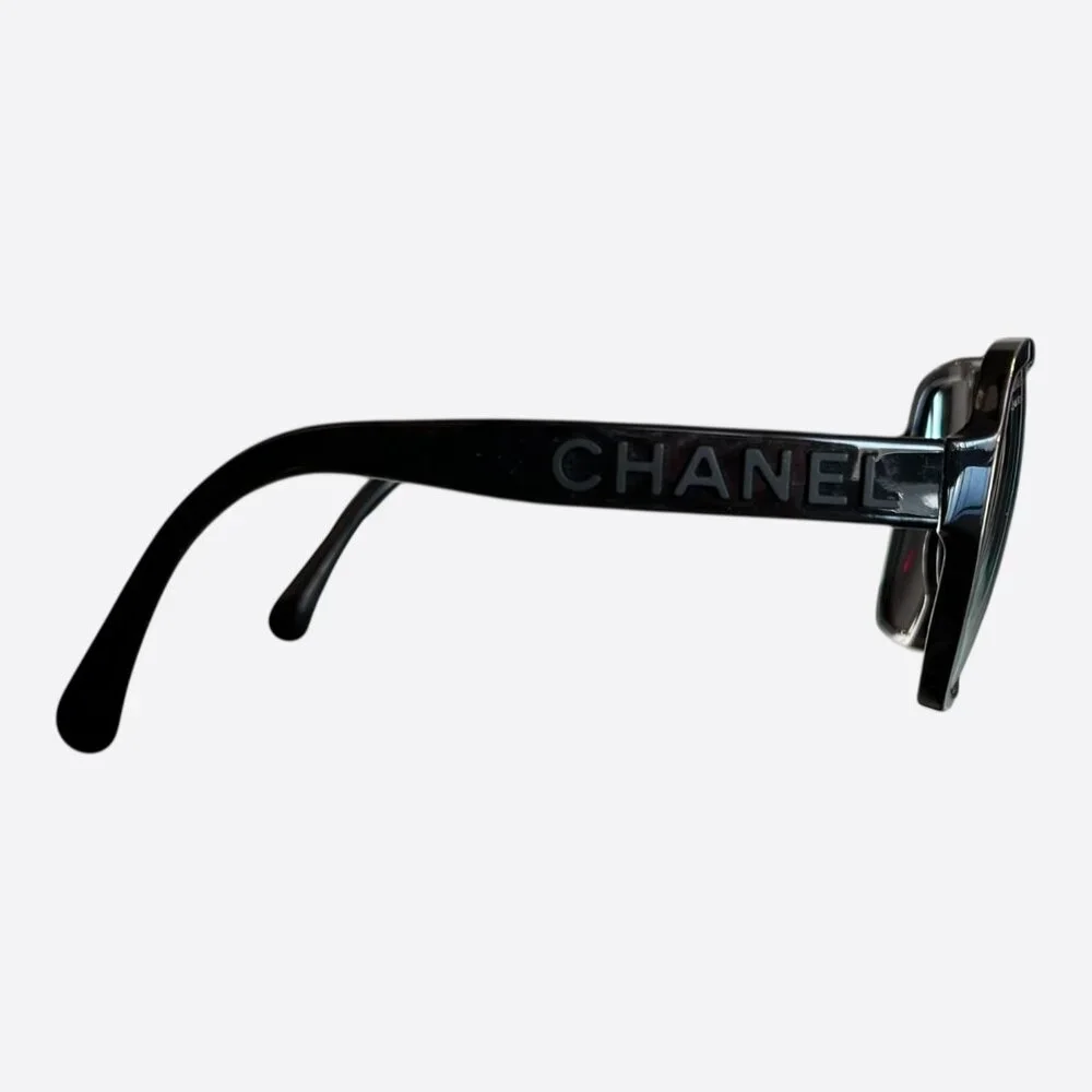 Chanel Black Logo Square Sunglasses - Picture 2 of 5